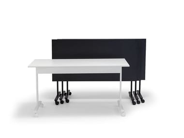 CONNECT TRAINING - Folding rectangular wooden office desk with casters by Andreu World