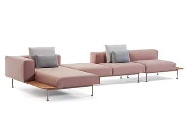 CONVERT - Sectional fabric garden sofa with chaise longue by Prostoria