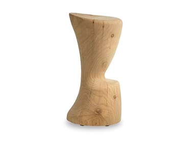 COPPA - High solid cedar wood stool with footrest by Riva 1920
