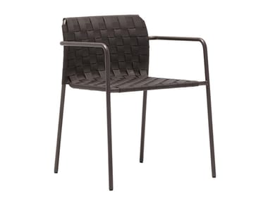 COSTA SO0277 - Stackable aluminium chair with armrests by Andreu World