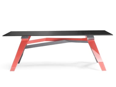 COUNTACH - Rectangular crystal and steel table by Moroso