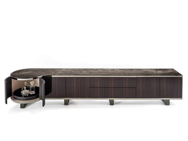 COURBET - Wooden sideboard with doors by Longhi