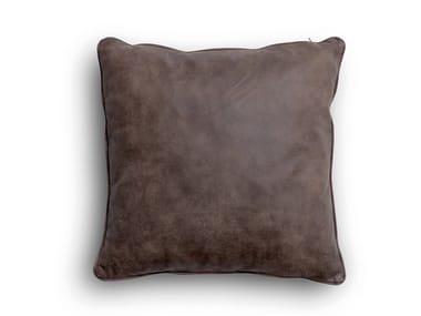 CUSHION - Solid-color square leather cushion by Bodema