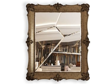 D. DINIS FRAGMENTED - Freestanding rectangular framed wood and glass mirror by Boca do Lobo