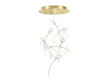 TULIP ROUND - LED pendant lamp in brass and Lentiflex by Slamp