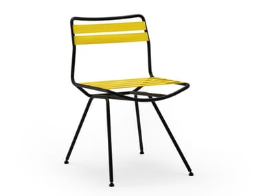 DAN 2057 - Steel chair with elastic straps in polyester thread by Zanotta