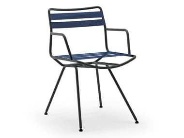 DAN 2058 - Steel chair with armrests by Zanotta