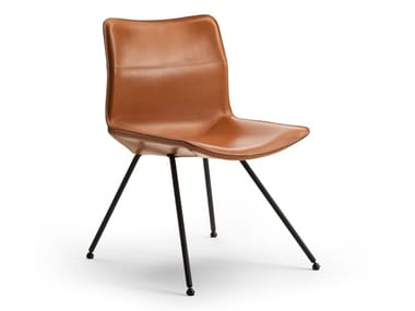 DAN 2059 - Upholstered tanned leather chair by Zanotta