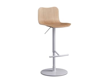 DANDY SWING - Swivel height-adjustable oak stool by Colico