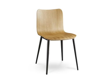 DANDY.TT - Oak chair and painted steel base by Colico