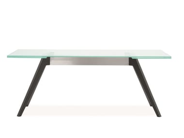 DELTA - Extending rectangular glass table by Pianca