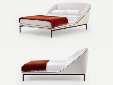 DOMENICA - Fabric double bed with upholstered headboard by Pianca