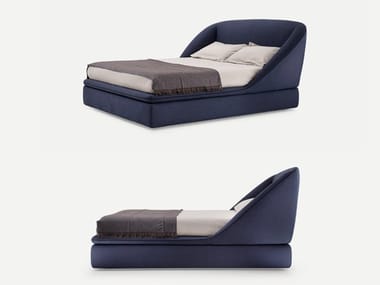 DOMENICA - Fabric double bed with upholstered headboard by Pianca