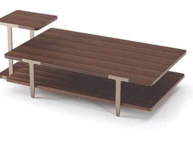 DOMUS - Low rectangular wooden coffee table by Turri