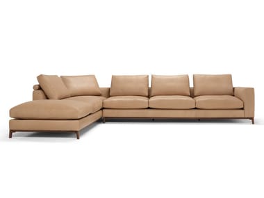 DORSEY - 6 seater corner leather sofa by Amura