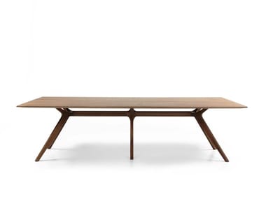 DR - Rectangular wood veneer meeting table by Frezza