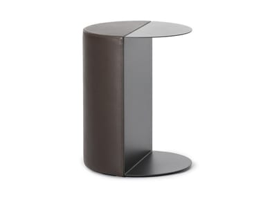 DS-5250 - Round leather and sheet metal coffee table by de Sede