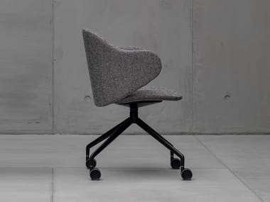 DUA - Swivel fabric chair with castors by Kristalia