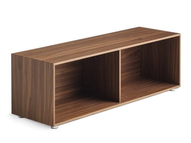 DUET - Low walnut coffee table with storage space by Casamania & Horm