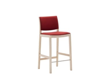 DUOS BQ2761 - High upholstered wooden stool by Andreu World