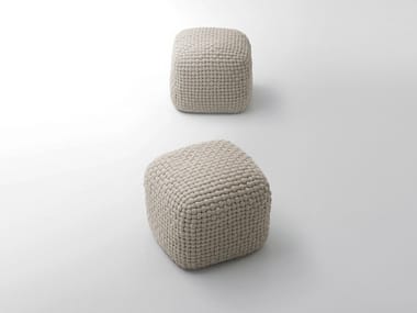 DUVÉ - Square linen garden pouf by Paola Lenti