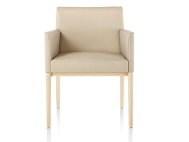 NESSEL - Upholstered fabric easy chair with armrests by Herman Miller