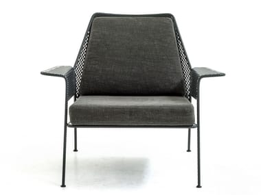 WORK IS OVER - Steel easy chair with armrests by Moroso