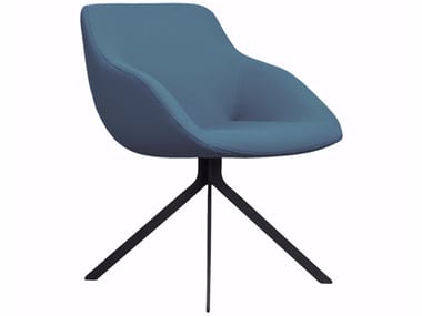 BLUE - Upholstered trestle-based fabric chair by Casala