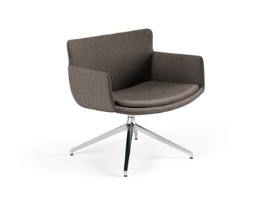 POPPEA SOFT - Swivel fabric easy chair with armrests by Frezza