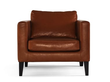 ELEGANCE - Leather armchair with armrests by Prostoria