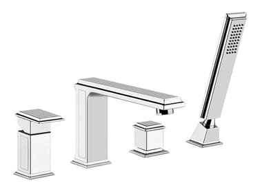 ELEGANZA BATH - 4 hole metal bathtub mixer with hand shower by Gessi