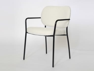 ELI - Upholstered fabric chair with armrests by Tonon