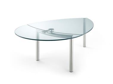 POLICLETO - Extending glass dining table by Reflex