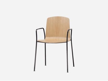 ANN - Beech chair with armrests by Inclass