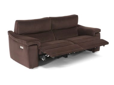 ROCK - Upholstered sofa with electric motion with footstool by Natuzzi Italia