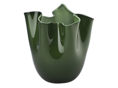 FAZZOLETTO OPALINO - Handmade blown glass vase by Venini