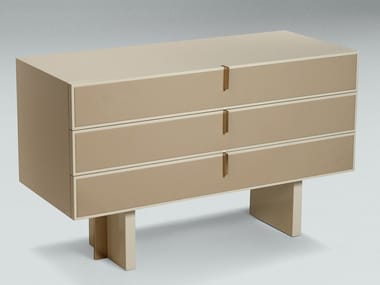 FINE - Lacquered chest of drawers in MDF and cowhide by Paolo Castelli