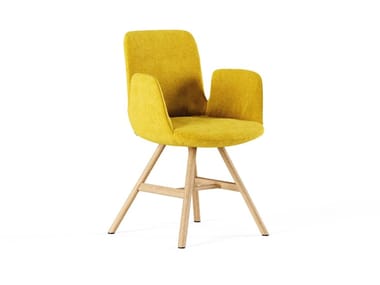 FIOR DI LOTO - Upholstered fabric chair with armrests by Frezza