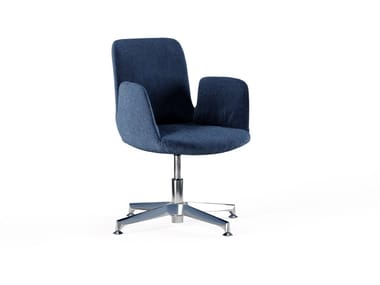 FIOR DI LOTO - Upholstered fabric office chair with armrests with 4-Spoke base by Frezza