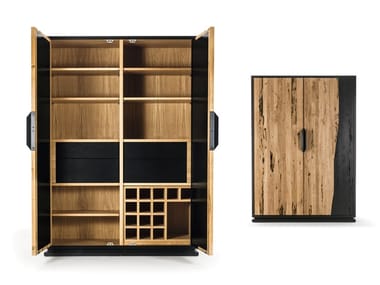 FIRE HIGH - Sideboard in solid wood and blockboard with doors by Riva 1920