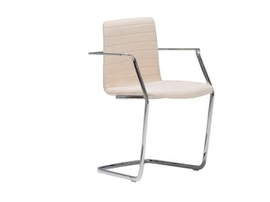 FLEX HIGH BACK SO1633 - Cantilever upholstered chair with armrests by Andreu World