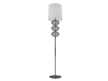 ABAT-JOUR - Blown glass floor lamp with fabric lampshade by Venini