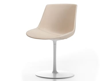 FLOW LEATHER - Swivel upholstered leather chair by MDF Italia