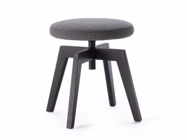 FLOW POUF - Swivel upholstered trestle-based stool by MDF Italia