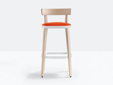 FOLK 2947 - High ash stool with integrated cushion by Pedrali