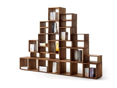 FREEDOM - Open sectional solid wood bookcase by Riva 1920