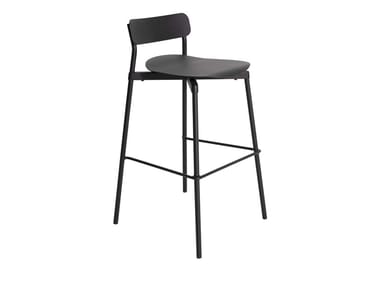 FROMME - High stackable powder coated aluminium stool with footrest by Petite Friture