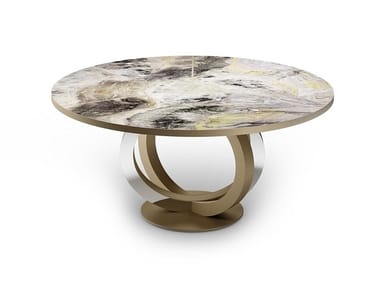 GALASSIA 72 - Round Marble glass dining table by Reflex