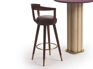 GALLEON - High wooden stool by Fratelli Boffi