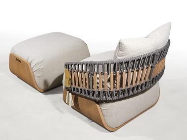 KATHRYN - Rope garden armchair with armrests by Visionnaire
